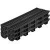 Trench Drain System, Channel Drain with Plastic Grate, 5.8x3.1-Inch HDPE Drainage Trench, Black Plastic Garage Floor Drain, 6x39 Trench Drain Grate