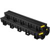 Trench Drain System,5.8x5.2x39.4-Inch HDPE Drainage Trench,Channel Drain with Plastic Grate,Black Plastic Garage Floor Drain,3x39 Trench Drain Grate