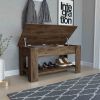 DEPOT E-SHOP Saturn Storage Table, Four Legs, Lower Shelf, Dark Brown
