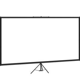 Tripod Projector Screen with Stand 90 inch 16:9 4K HD Projection Screen Stand Wrinkle-Free Height Adjustable Portable Screen for Projector Indoor & Ou