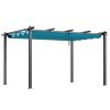 10'x13' Outdoor Retractable Pergola with Canopy, Aluminum Pergola with Retractable Canopy, Modern Pergola with Sun Shade Canopy for Patios, Gardens