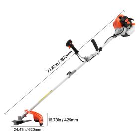 String Trimmer, 42.7CC 2-Stroke, Gas Powered Weed Wacker, 16.9" Cordless Grass Trimmer, Multi-Functional Lawn Edger with Shoulder Strap & 3T Blade