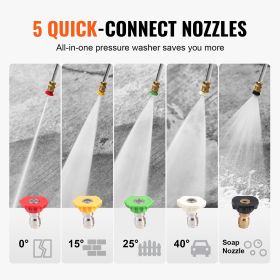 Gas Pressure Washer, 3500 PSI 2.6 GPM, Gas Powered Pressure Washer with Aluminum Pump, Spray Gun and Extension Wand, 5 Nozzle Set, for Fences, Homes