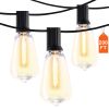 LED Outdoor String Lights, 200FT, 2700K Dimmable Outside Patio Lights with 100 ST38 Shatterproof Bulbs E12 Socket Base