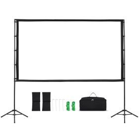Projector Screen with Stand, 100 Inch 160° Wide Angle Indoor Outdoor Projection Screen