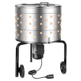 Chicken Plucker Machine, 25.6 in Drum, 1200W & 275RPM Electric Chicken Plucking Machine with 158 Soft Fingers & Transport Wheels