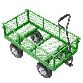 900 Lbs Steel Garden Cart on Wheels, Heavy Duty Pullable Garden Wagon Yard Cart