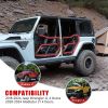 Tube Doors with Side View Mirror for 2018-2024 Jeep Wrangler JL JLU & Gladiator JT 4-Doors (Includes 4XE) 4-piece set Off Road Summer Trail Adventure
