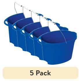 (5 pack) Auto Drive Plastic 12-Quart Oval Bucket, Blue