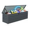 260 Gallon Metal Outdoor Deck Box Waterproof, Extra Large Patio Storage Box with Lockable Storage Containers for Patio Furniture Cushions