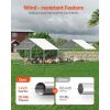 Metal Chicken Coop, 9.8x26.2x6.5 ft Large Walk-in Chicken Runs with Cover, Spire Roof Hen House Enclosure with Security Lock