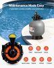 Sand Filter, 20-Inch, 50 GPM Above Inground Swimming Pool Sand Filter System, with 7-Way Multi-Port Valve, Backwash, Rinse, Recirculate, Waste, Winter