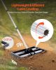 Updated Lawn Leveling Rake with Roller, 17" x 10" Stainless Steel Lawn Leveler with 63.4" Adjustable Handle, Heavy Duty Yard Leveling Rake