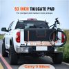 Tailgate Bike Pad, 53" Truck Tailgate Pad Carry 5 Mountain Bikes, Upgraded Grooves Tailgate Protection Pad with Reflective Strips and Tool Pockets