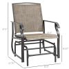 2 Pieces, Patio Rocking Chairs, All-Weather Spring Motion Textile with Breathable Mesh Fabric, Khaki