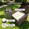 Dark Coffee Patio Dining Chair Set of 2 with Cushions And Anti-Slip Feet Stackable Backyard Garden Lawn Furniture