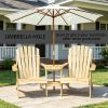 Natural Wood Fire Pit Seating for 2 with Wooden Chairs Outdoor Table And Umbrella Hole Wood 2 Person Bench for Garden