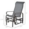 Grey Metal High Back Outdoor Patio Rocking Chair - Comfortable Garden Furniture