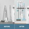 Mop Broom Holder Wall Mount Metal Pantry Organization and Storage Garden Kitchen Tool Organizer Wall Hanger for Home Goods (4 Positions with 4 Hooks