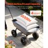 Garden Dump Cart, 600 lbs Poly Dump Cart, Garden Carts Dumps Wagon with 90° Quick-Dumps Mechanism, 180° Swivel Wheels, 270° Flexible Rotating Bearings