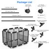 210 Gallon Pool Storage Bin Swimming Pool Noodles Holder 48.4x30.1x33.3in Float Organizer Rolling Mesh Storage Basket with Lockable Wheels