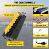 5-Set Rubber Cable Guard, Dual-Channel, Durable 66,000 lbs Capacity, Wire & Hose Protection Speed Bump for Driveways (2-Channel, 5 Sets-66,000 lbs)