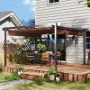 13' x 13' Aluminum Retractable Pergola Canopy, Outdoor Pergola for Garden, Patio, Backyard, Deck, Brown