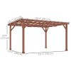11' x 12.5' Wood Pergola, Outdoor Pergola Gazebo Grape Trellis for Patio, Deck, Backyard, Lawn
