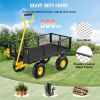 Steel Garden Cart, Heavy Duty 500 lbs Capacity, with Removable Mesh Sides to Convert into Flatbed