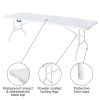8 Foot Folding Table,White Plastic Folding Table,Built-in Handle,Indoor Outdoor Table for Picnic Party Dining Camping,White