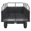 Heavy Duty ATV Trailer Steel Dump Cart, 750-Pound 15 Cubic Feet, Garden Utility Trailer with Removable Sides for Riding Lawn Mower Tractor