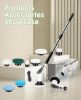 Electric Spin Scrubber, Cordless Power Scrubber with 8 Replaceable Brush Heads, 2-Speed Adjustable Handle