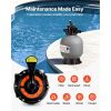 Sand Filter, 18-Inch, 40 GPM Above Inground Swimming Pool Sand Filter System, with 7-Way Multi-Port Valve, Backwash, Rinse, Recirculate, Waste, Winter