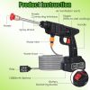 Cordless Pressure Washer Portable Electric Power Washer High Pressure Water Sprayer 400PSI Car Washer Cleaner with 0° & 40° Nozzle Foam Bottle Filter