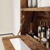 Over The Toilet Storage with Cabinet, Sliding Barn Door, Side Storage Open Rack, Mass-Storage Over Toilet Bathroom Organizer for Bathroom, Restroom