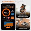 Dual Probes Meat Thermometer, Smart Digital Magnetic Standalone Base, Bluetooth Wireless Meat Thermometer Remote Tracking and Real-Time Readings