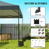 Pop up canopy, portable carport, pavilion, dark gray