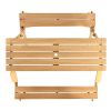 2-in-1 Transforming Interchangeable Picnic Table, Outdoor Wooden Table and Bench Set, Portable Foldable Bench with Umbrella Hole