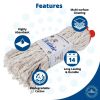 Mr Cleanie Cotton String Cord Floor Mop Replacement Head for Household Cleaning Kitchen Bathroom 2-Pack
