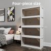 573QT 4-Pack 35.4'' Wide Transparent Plastic Storage Cabinets for Closet Organizers and Storage, Folding Storage Box