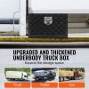 Underbody Truck Box, 24" x 12" x 14" Pickup Storage Box, Heavy Duty Aluminum Diamond Plate Tool Box with Lock and Keys