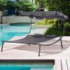 Canopy Chaise Lounge Wheeled Ultimate Sunbathing Relaxation Adjustable