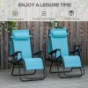 2 Piece Foldable Lounge Chair with Canopy Shade, Outdoor Zero Gravity Chair w/ Side Tray & Cup Holder