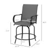 Outdoor Bar Stools Set of 2 with 360 Swivel for Patio Enjoyment Bar Height, Gray