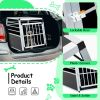Aluminum Transport Box 35 × 25 × 27 in, Aluminum Car Transport Box Travel Transport Box for dogs and cats, Black and Silver