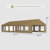 20' x 40' Party Tent, Outdoor Canopy Tent with Removable Sidewalls, 12 Windows for Parties, Wedding, Events, BBQ, Brown
