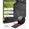Rubber Mulch Mat Roll, 4 Rolls 120 x 4.5 in, Recycled Rubber Permanent Mulch Edging Border, Natural-Looking Flower Barrier with Stakes