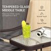 2-Seat Outdoor Patio Glider Rocking Chair with Coffee Table Breathable Sling Backyard Garden Porch Swinging Furniture Set