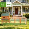 Large 137 Inch Chicken Coop for 8-10 Chickens Wooden Poultry Hen Cage with Nesting Box And Run Orange Backyard Chicken House