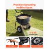 Walk Behind Spreader, 60LBS Capacity, Push Spreader with Hopper Grate, 0-9.8 ft Spreading Width, 8 in All Terrain Pneumatic Tires